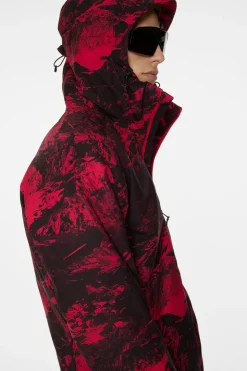 Ski|Jackets<J.Lindeberg Ace Jacket Printed MountainGlitchRed