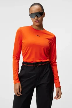 Base & Mid Layers|Outdoor<J.Lindeberg Ada LS T-shirt TangerineTango