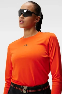 Base & Mid Layers|Outdoor<J.Lindeberg Ada LS T-shirt TangerineTango