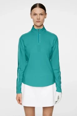 Golf|Base & Mid Layers<J.Lindeberg Adiola Quarter Zip Mid Layer Teal