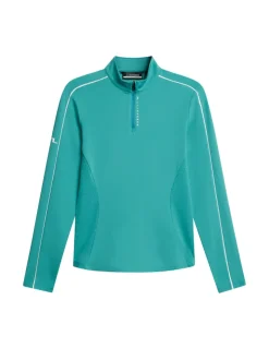 Golf|Base & Mid Layers<J.Lindeberg Adiola Quarter Zip Mid Layer Teal