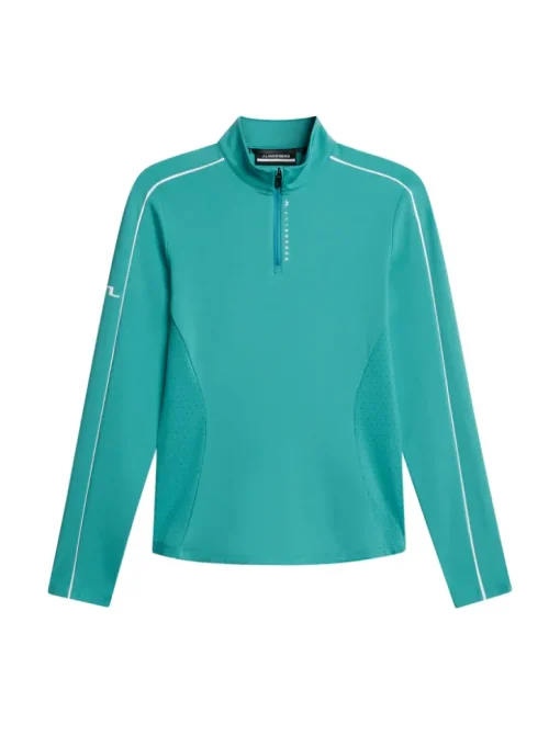 Golf|Base & Mid Layers<J.Lindeberg Adiola Quarter Zip Mid Layer Teal