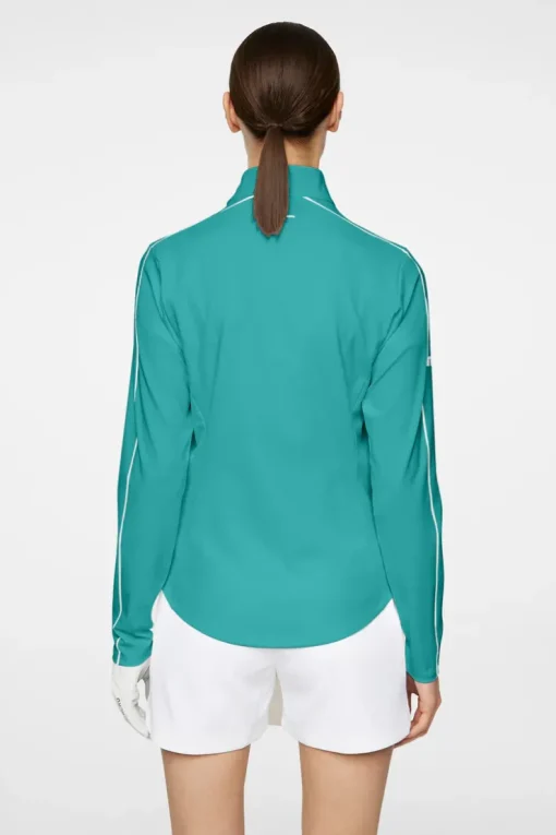 Golf|Base & Mid Layers<J.Lindeberg Adiola Quarter Zip Mid Layer Teal