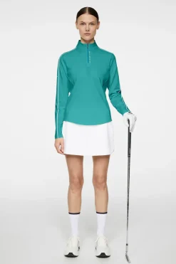 Golf|Base & Mid Layers<J.Lindeberg Adiola Quarter Zip Mid Layer Teal