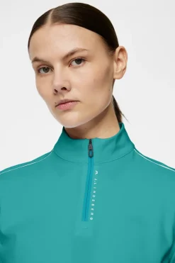Golf|Base & Mid Layers<J.Lindeberg Adiola Quarter Zip Mid Layer Teal