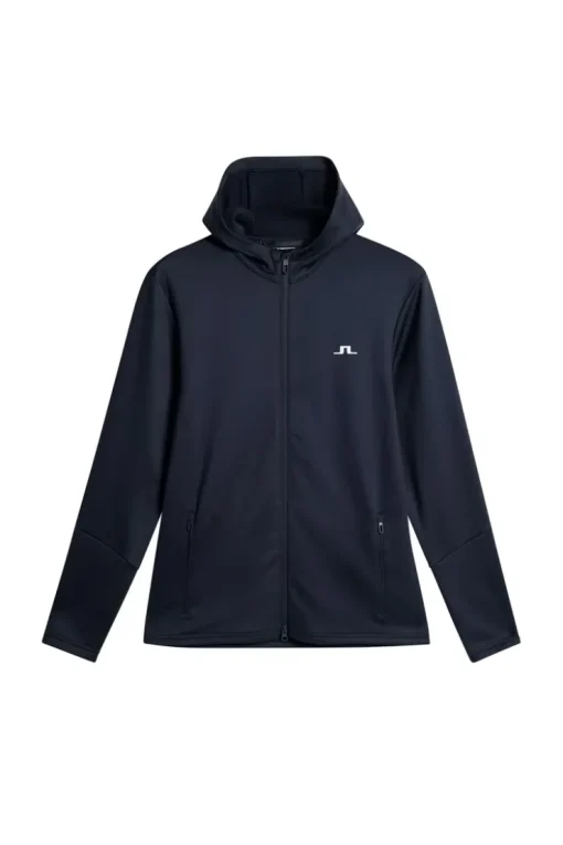 Golf|Base & Mid Layers<J.Lindeberg Aerial Full Zip Hood JLNavy