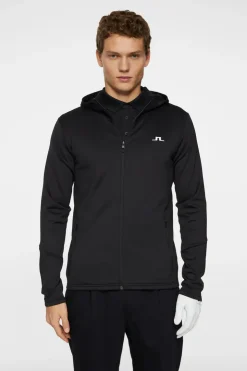 Golf|Base & Mid Layers<J.Lindeberg Aerial Full Zip Hood Black