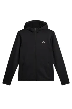 Golf|Base & Mid Layers<J.Lindeberg Aerial Full Zip Hood Black