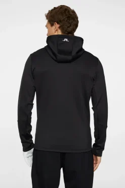 Golf|Base & Mid Layers<J.Lindeberg Aerial Full Zip Hood Black