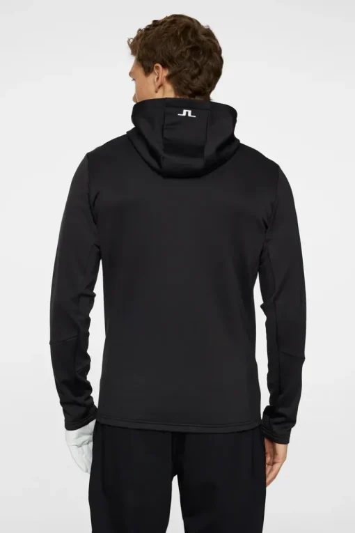 Golf|Base & Mid Layers<J.Lindeberg Aerial Full Zip Hood Black