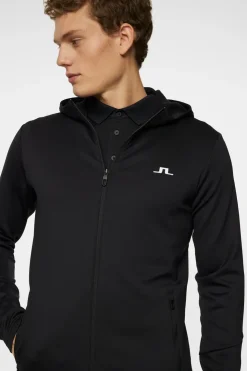 Golf|Base & Mid Layers<J.Lindeberg Aerial Full Zip Hood Black
