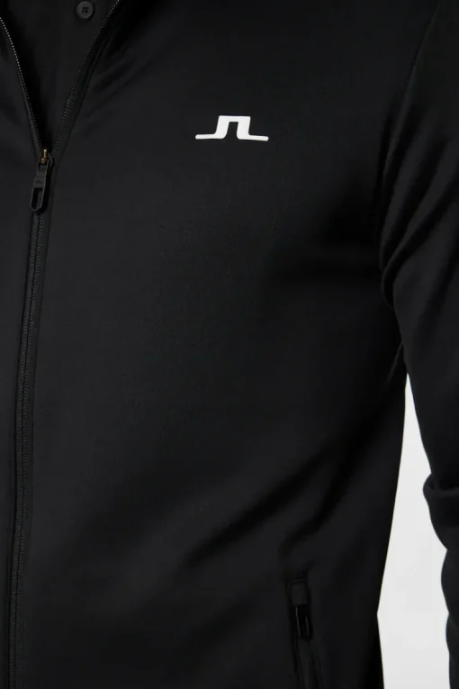 Golf|Base & Mid Layers<J.Lindeberg Aerial Full Zip Hood Black