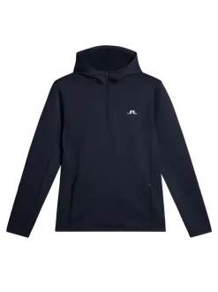 Golf|Base & Mid Layers<J.Lindeberg Aerial Quarter Zip Hood JLNavy