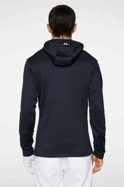 Golf|Base & Mid Layers<J.Lindeberg Aerial Quarter Zip Hood JLNavy