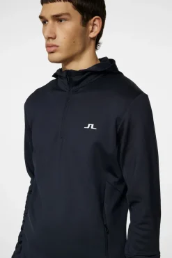 Golf|Base & Mid Layers<J.Lindeberg Aerial Quarter Zip Hood JLNavy