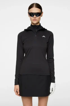 Golf|Base & Mid Layers<J.Lindeberg Agnes Quarter Zip Hood Black
