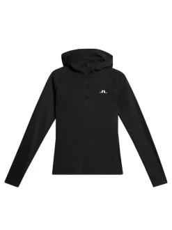 Golf|Base & Mid Layers<J.Lindeberg Agnes Quarter Zip Hood Black