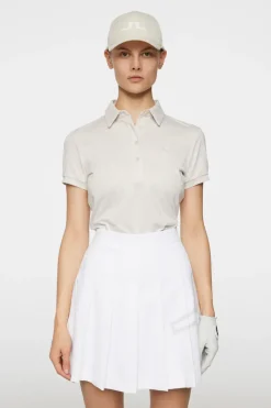 Golf|Tops<J.Lindeberg Alaya Jacquard Polo Moonbeam