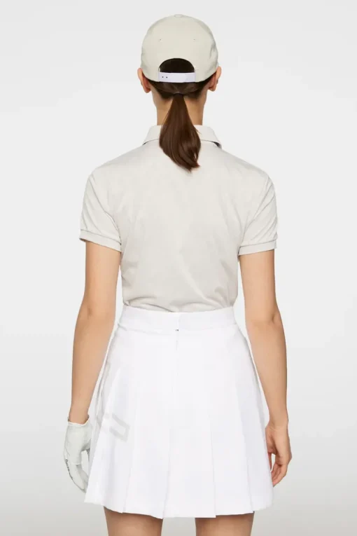 Golf|Tops<J.Lindeberg Alaya Jacquard Polo Moonbeam