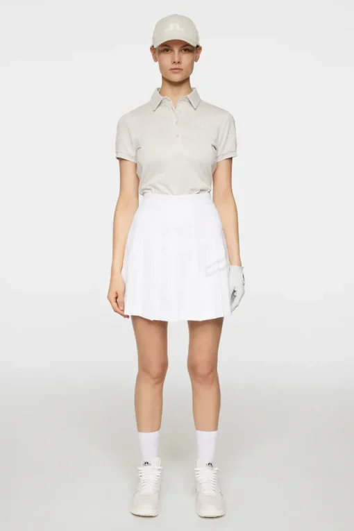 Golf|Tops<J.Lindeberg Alaya Jacquard Polo Moonbeam