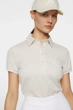 Golf|Tops<J.Lindeberg Alaya Jacquard Polo Moonbeam