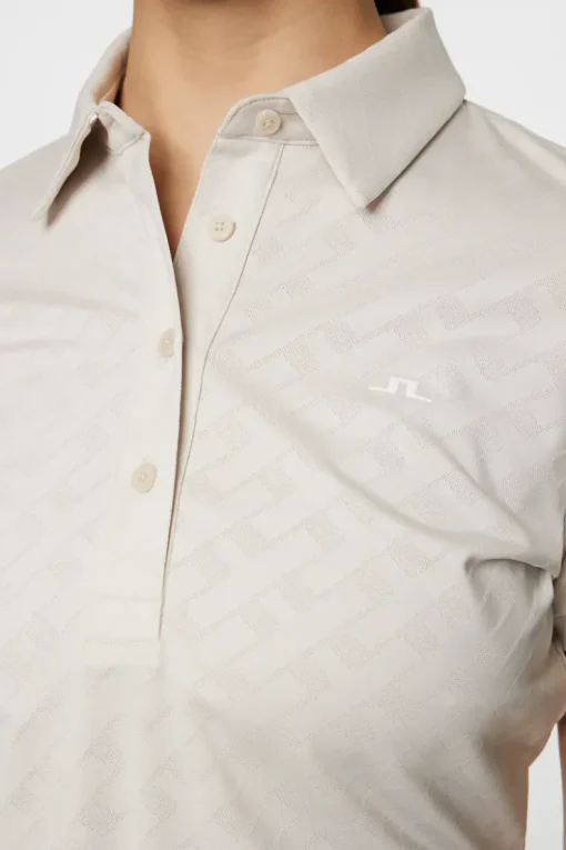 Golf|Tops<J.Lindeberg Alaya Jacquard Polo Moonbeam