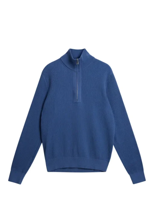 Knitwear|Tops<J.Lindeberg Alex Half Zip Knitted Sweater BijouBlue