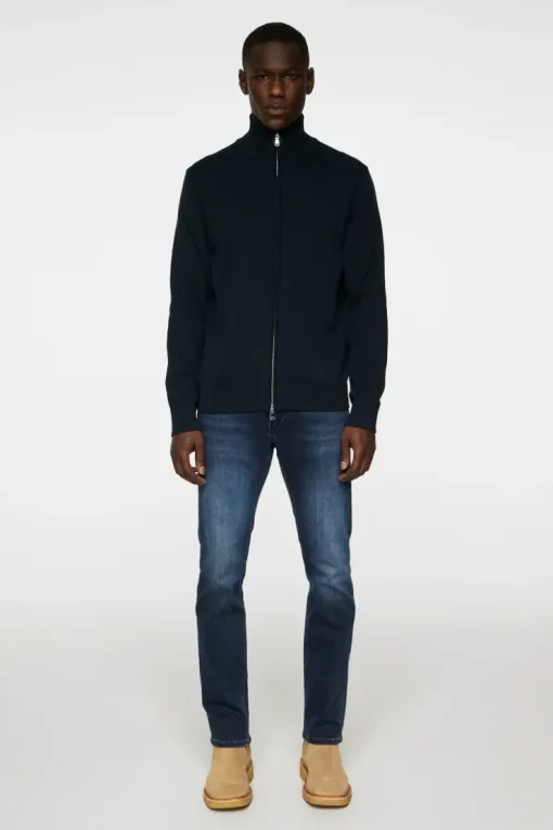 Knitwear|Tops<J.Lindeberg Alexis Full Zip Cardigan JLNavy