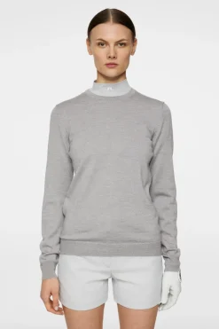 Golf|Knitwear<J.Lindeberg Aria Knitted Sweater LightGreyMelange