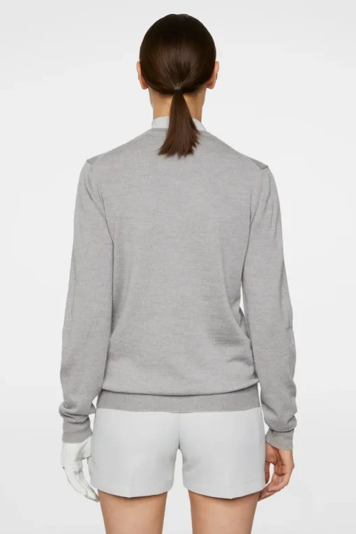 Golf|Knitwear<J.Lindeberg Aria Knitted Sweater LightGreyMelange