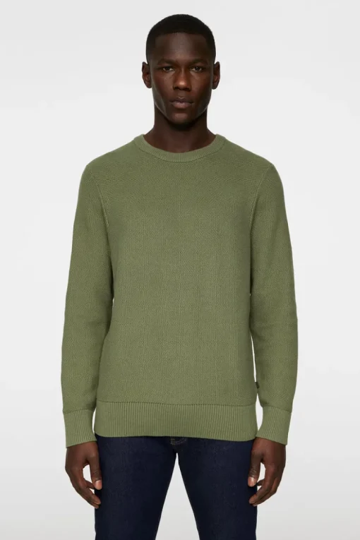Knitwear|Tops<J.Lindeberg Arthur Knit Org Cotton Olivine