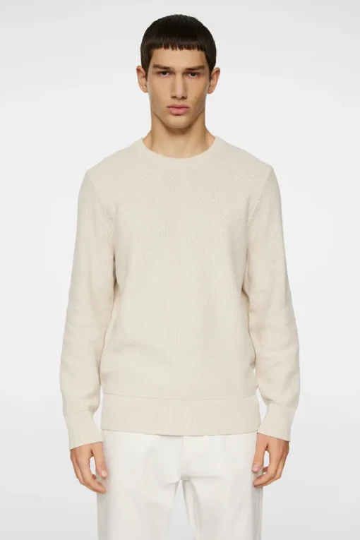 Knitwear|Tops<J.Lindeberg Arthur Knit Org Cotton Moonbeam