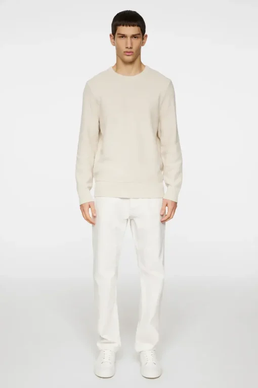 Knitwear|Tops<J.Lindeberg Arthur Knit Org Cotton Moonbeam