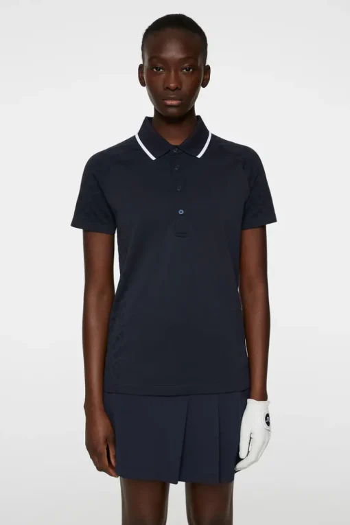 Golf|Tops<J.Lindeberg Baily seamless Polo TourGeoJacquardNavyM