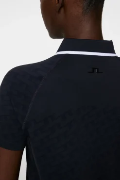 Golf|Tops<J.Lindeberg Baily seamless Polo TourGeoJacquardNavyM