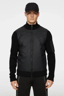 Knitwear|Tops<J.Lindeberg Beck Knitted Hybrid Jacket Black