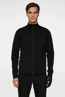 Golf|Knitwear<J.Lindeberg Bo Tech Knit Zip Sweater Black