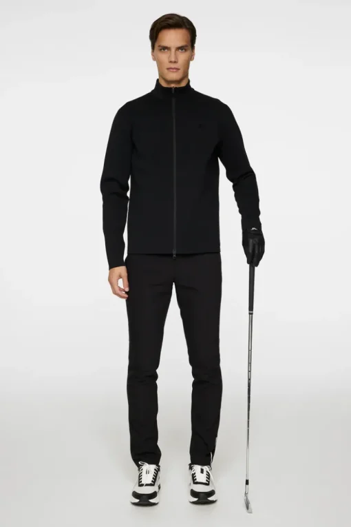 Golf|Knitwear<J.Lindeberg Bo Tech Knit Zip Sweater Black