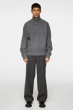 Knitwear|Tops<J.Lindeberg Bon Boiled Wool Quarter Zip LavaSmoke