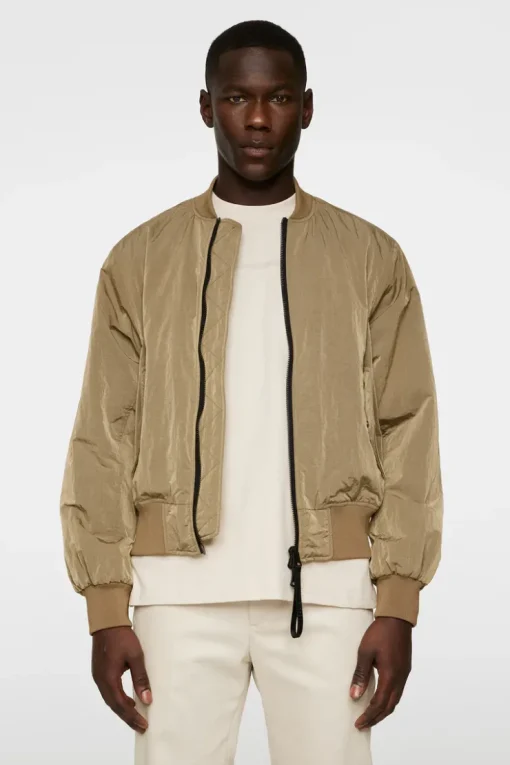 Jackets|Outerwear<J.Lindeberg Bradfield Crinkle Bomber Jkt BatiqueKhaki