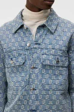 Accessories|Underwear<J.Lindeberg Cam Jacquard Denim Jacket MidBlue