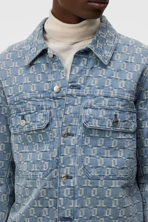 Accessories|Underwear<J.Lindeberg Cam Jacquard Denim Jacket MidBlue