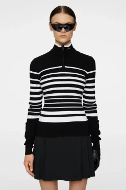 Golf|Tops<J.Lindeberg Cheryl Knitted Zip Sweater Black