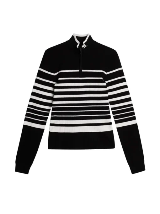 Golf|Tops<J.Lindeberg Cheryl Knitted Zip Sweater Black
