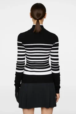 Golf|Tops<J.Lindeberg Cheryl Knitted Zip Sweater Black