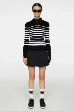 Golf|Tops<J.Lindeberg Cheryl Knitted Zip Sweater Black