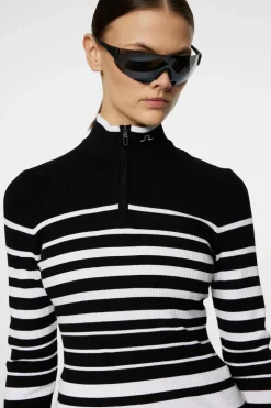 Golf|Tops<J.Lindeberg Cheryl Knitted Zip Sweater Black