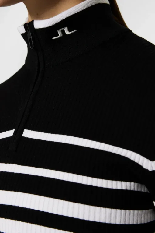 Golf|Tops<J.Lindeberg Cheryl Knitted Zip Sweater Black