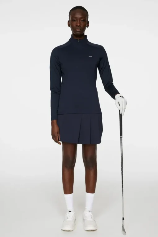 Golf|Base & Mid Layers<J.Lindeberg Cindy Quarter Zip Mid Layer JLNavy