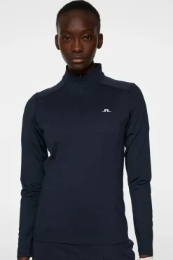 Golf|Base & Mid Layers<J.Lindeberg Cindy Quarter Zip Mid Layer JLNavy